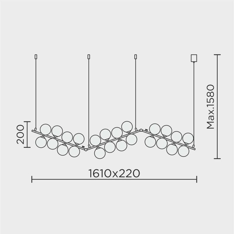 Подвесной светильник MODESTYLE MS.8055.12 BK