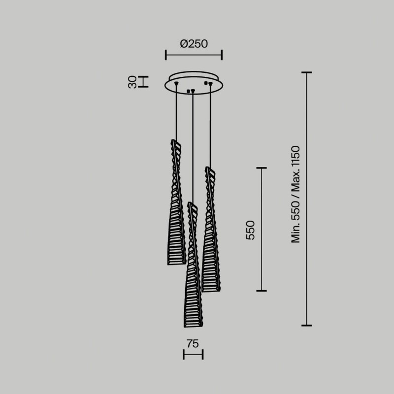Подвесной светильник MODESTYLE MS.88910.3R GD